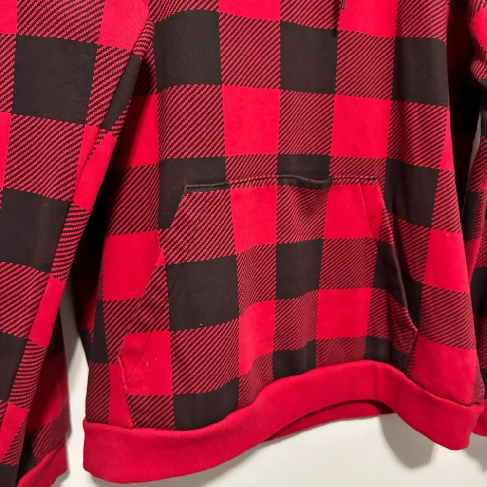 🆗 Columbia Red and Black Buffalo Plaid Hooded Sweater - Picture 4 of 6
